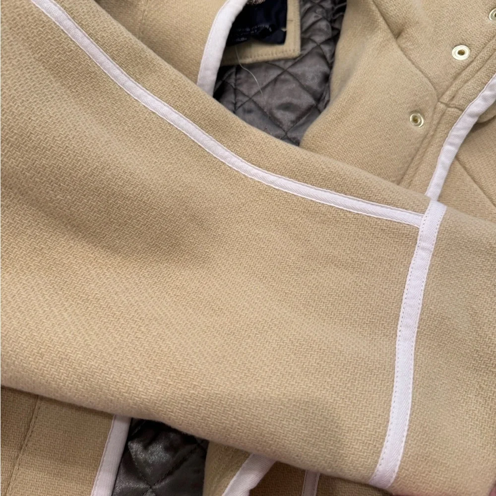 K1. NWT J.Crew Nello Gori Summit Italian Wool Stadium Cloth Coat in Yellow Haze - Picture 9 of 11